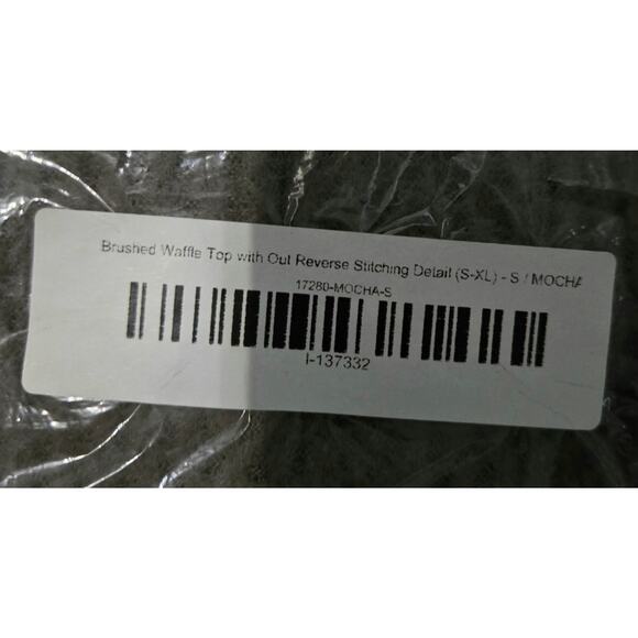 Bibi Mocha Brushed Waffle Top Size Small 3/4 Length Sleeves - Picture 2 of 12